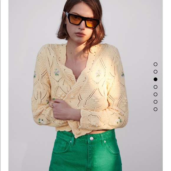 Zara Sweaters - Zara floral knit jacket